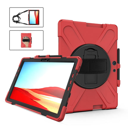 Shockproof Colorful Silicone + PC Protective Case with Holder & Hand Strap & Shoulder Strap, For Microsoft Surface Pro X / Pro X 2021