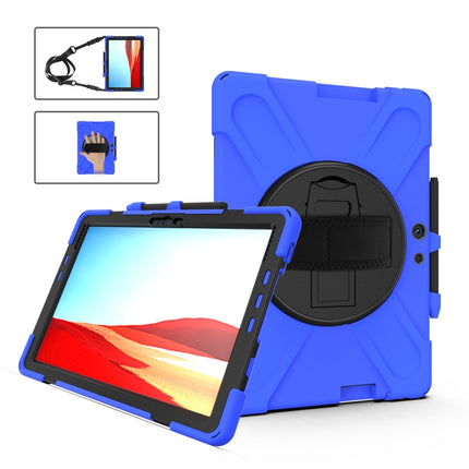 Shockproof Colorful Silicone + PC Protective Case with Holder & Hand Strap & Shoulder Strap, For Microsoft Surface Pro X / Pro X 2021