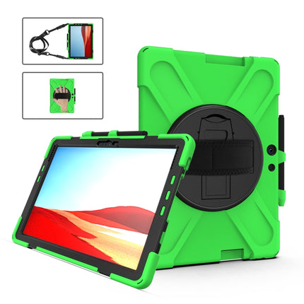 Shockproof Colorful Silicone + PC Protective Case with Holder & Hand Strap & Shoulder Strap, For Microsoft Surface Pro X / Pro X 2021