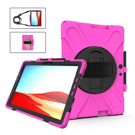 Shockproof Colorful Silicone + PC Protective Case with Holder & Hand Strap & Shoulder Strap, For Microsoft Surface Pro X / Pro X 2021