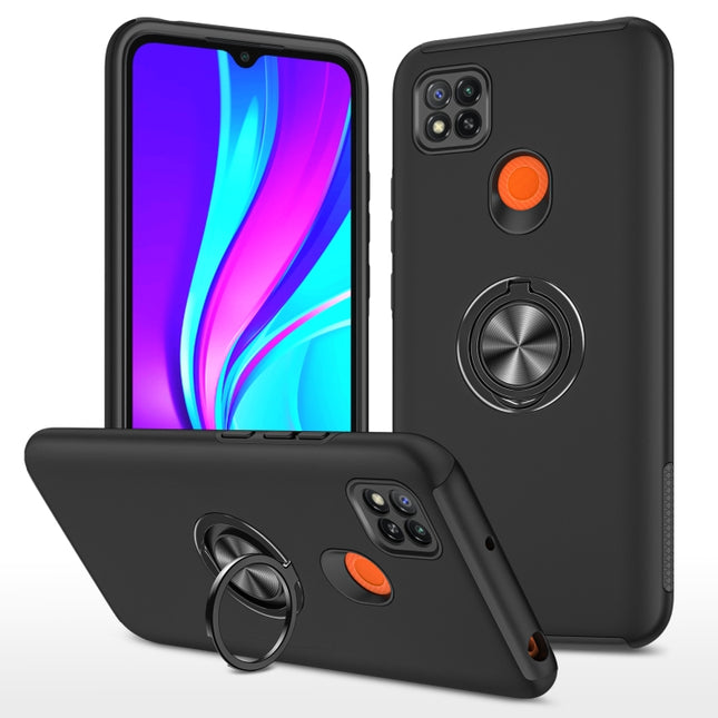PC + TPU Shockproof Magnetic Protective Case with Invisible Ring Holder, For Xiaomi Redmi 9C