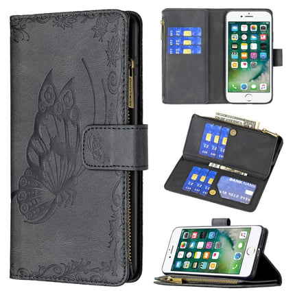 Flying Butterfly Embossing Pattern Zipper Horizontal Flip Leather Case with Holder & Card Slots & Wallet, For iPhone 8 / 7, For iPhone 8 Plus / 7 Plus, For iPhone XS / X, For iPhone XR