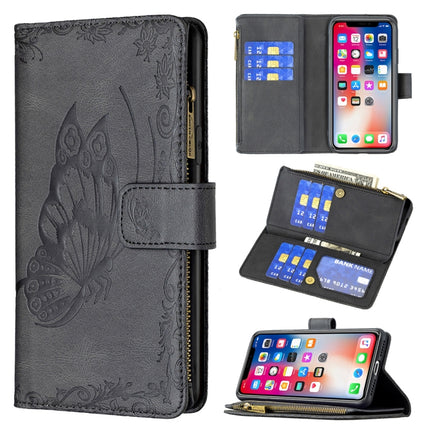 Flying Butterfly Embossing Pattern Zipper Horizontal Flip Leather Case with Holder & Card Slots & Wallet, For iPhone 8 / 7, For iPhone 8 Plus / 7 Plus, For iPhone XS / X, For iPhone XR