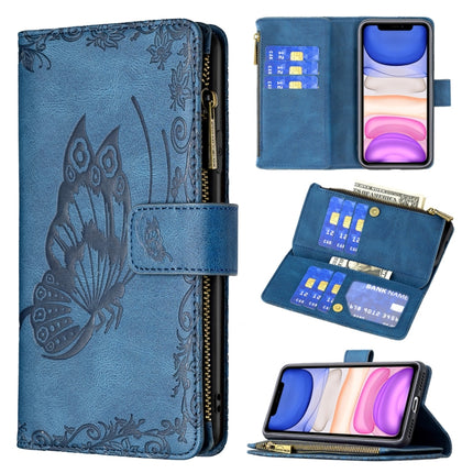 Flying Butterfly Embossing Pattern Zipper Horizontal Flip Leather Case with Holder & Card Slots & Wallet, For iPhone XS Max, For iPhone 11, For iPhone 11 Pro, For iPhone 11 Pro Max