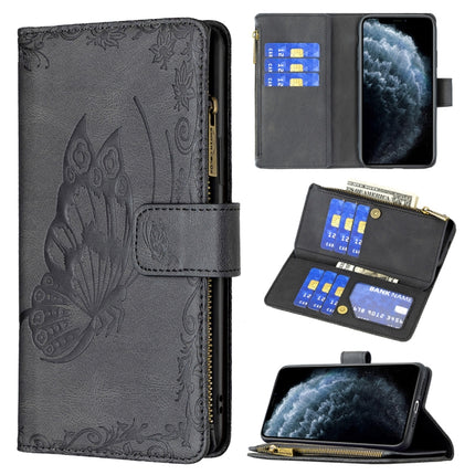 Flying Butterfly Embossing Pattern Zipper Horizontal Flip Leather Case with Holder & Card Slots & Wallet, For iPhone XS Max, For iPhone 11, For iPhone 11 Pro, For iPhone 11 Pro Max