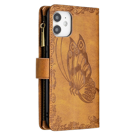 Flying Butterfly Embossing Pattern Zipper Horizontal Flip Leather Case with Holder & Card Slots & Wallet, For iPhone 12 mini, For iPhone 12, For iPhone 12 Pro, For iPhone 12 Pro Max