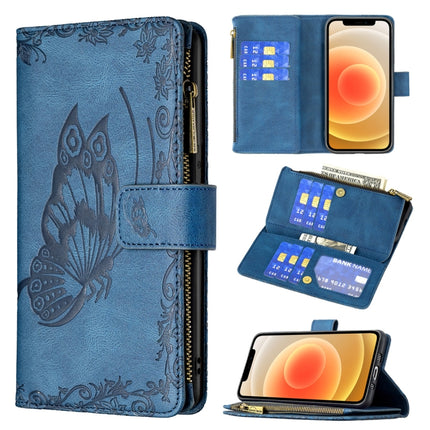 Flying Butterfly Embossing Pattern Zipper Horizontal Flip Leather Case with Holder & Card Slots & Wallet, For iPhone 12 mini, For iPhone 12, For iPhone 12 Pro, For iPhone 12 Pro Max