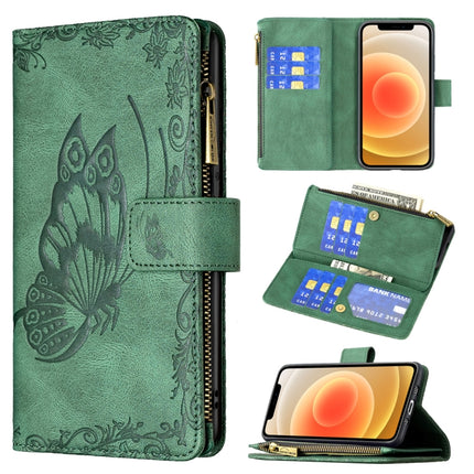 Flying Butterfly Embossing Pattern Zipper Horizontal Flip Leather Case with Holder & Card Slots & Wallet, For iPhone 12 mini, For iPhone 12, For iPhone 12 Pro, For iPhone 12 Pro Max