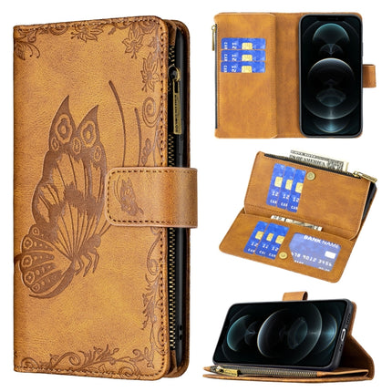 Flying Butterfly Embossing Pattern Zipper Horizontal Flip Leather Case with Holder & Card Slots & Wallet, For iPhone 12 mini, For iPhone 12, For iPhone 12 Pro, For iPhone 12 Pro Max