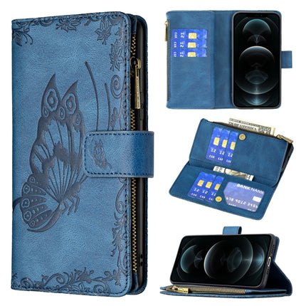 Flying Butterfly Embossing Pattern Zipper Horizontal Flip Leather Case with Holder & Card Slots & Wallet, For iPhone 12 mini, For iPhone 12, For iPhone 12 Pro, For iPhone 12 Pro Max