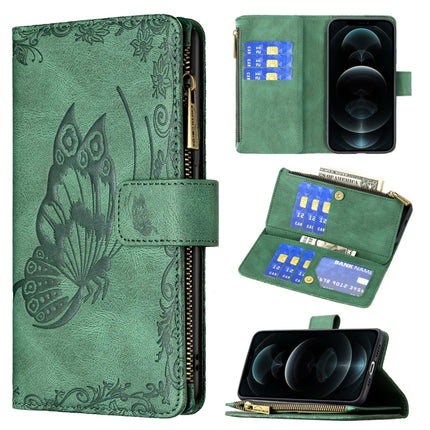 Flying Butterfly Embossing Pattern Zipper Horizontal Flip Leather Case with Holder & Card Slots & Wallet, For iPhone 12 mini, For iPhone 12, For iPhone 12 Pro, For iPhone 12 Pro Max