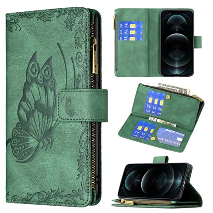 Flying Butterfly Embossing Pattern Zipper Horizontal Flip Leather Case with Holder & Card Slots & Wallet, For iPhone 12 mini, For iPhone 12, For iPhone 12 Pro, For iPhone 12 Pro Max