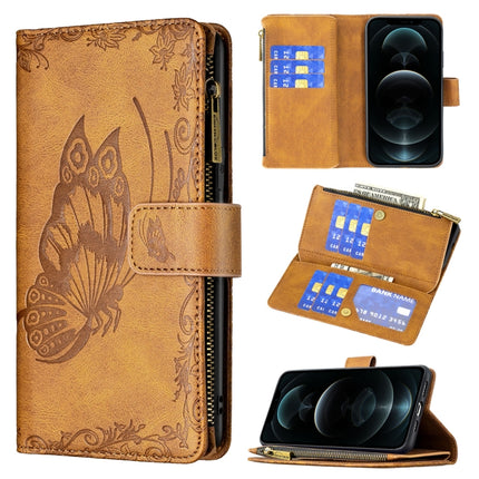 Flying Butterfly Embossing Pattern Zipper Horizontal Flip Leather Case with Holder & Card Slots & Wallet, For iPhone 12 mini, For iPhone 12, For iPhone 12 Pro, For iPhone 12 Pro Max