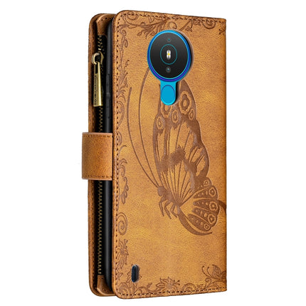 Flying Butterfly Embossing Pattern Zipper Horizontal Flip Leather Case with Holder & Card Slots & Wallet, For Nokia 1.4, For Nokia 3.4