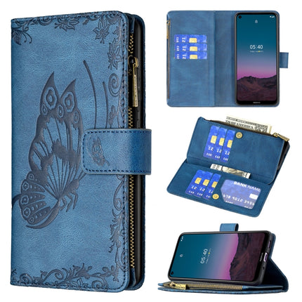 Flying Butterfly Embossing Pattern Zipper Horizontal Flip Leather Case with Holder & Card Slots & Wallet, For Nokia 1.4, For Nokia 3.4