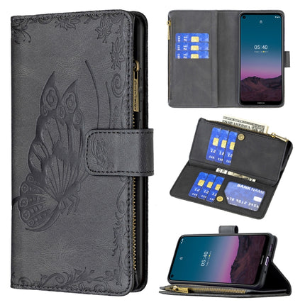 Flying Butterfly Embossing Pattern Zipper Horizontal Flip Leather Case with Holder & Card Slots & Wallet, For Nokia 1.4, For Nokia 3.4