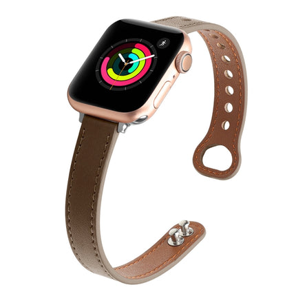 Double Nail Leather Replacement Strap Watchband, For Apple Watch Series 7  41mm / & 6 & SE & 5 & 4 40mm, For Apple Watch Series  7  45mm / & 6 & SE & 5 & 4 44mm