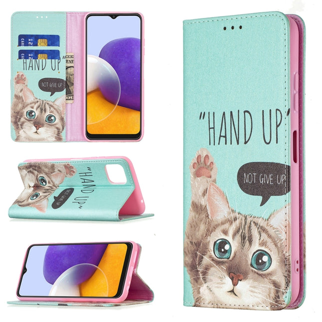 Colored Drawing Pattern Invisible Magnetic Horizontal Flip PU Leather Case with Holder & Card Slots & Wallet, For Samsung Galaxy A22 5G, For Samsung Galaxy A82 5G