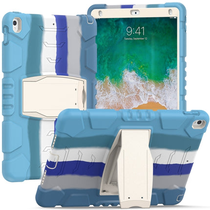 3-lagiger Schutzbildschirmrahmen + PC + stoßfeste Silikon-Kombinationshülle mit Halterung, für iPad Pro 10.5 (2019) / (2017)