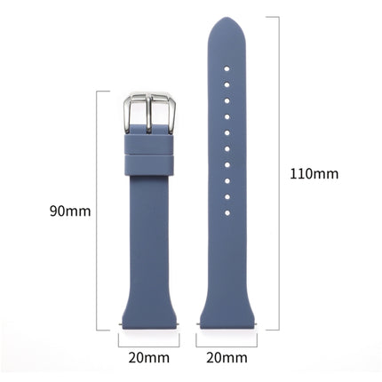 T-shaped Buckle Silicone Replacement Strap Watchband, 20mm