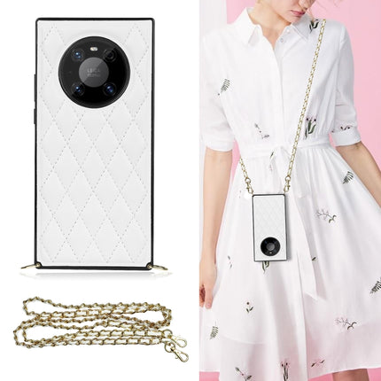 Elegant Rhombic Pattern Microfiber Leather +TPU Shockproof Case with Crossbody Strap Chain, For Huawei Mate 40 Pro, For Huawei Mate 20, For Huawei Mate 20 Lite, For Huawei Mate 20 Pro