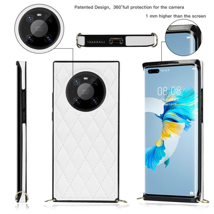 Elegant Rhombic Pattern Microfiber Leather +TPU Shockproof Case with Crossbody Strap Chain, For Huawei Mate 40 Pro, For Huawei Mate 20, For Huawei Mate 20 Lite, For Huawei Mate 20 Pro