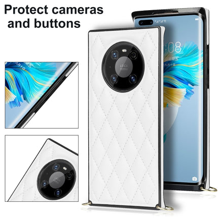 Elegant Rhombic Pattern Microfiber Leather +TPU Shockproof Case with Crossbody Strap Chain, For Huawei Mate 40 Pro, For Huawei Mate 20, For Huawei Mate 20 Lite, For Huawei Mate 20 Pro