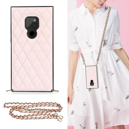 Elegant Rhombic Pattern Microfiber Leather +TPU Shockproof Case with Crossbody Strap Chain, For Huawei Mate 40 Pro, For Huawei Mate 20, For Huawei Mate 20 Lite, For Huawei Mate 20 Pro
