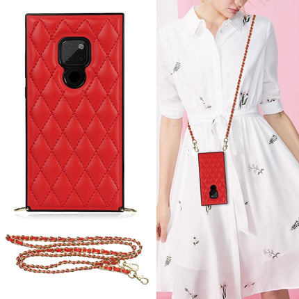 Elegant Rhombic Pattern Microfiber Leather +TPU Shockproof Case with Crossbody Strap Chain, For Huawei Mate 40 Pro, For Huawei Mate 20, For Huawei Mate 20 Lite, For Huawei Mate 20 Pro