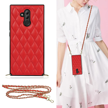 Elegant Rhombic Pattern Microfiber Leather +TPU Shockproof Case with Crossbody Strap Chain, For Huawei Mate 40 Pro, For Huawei Mate 20, For Huawei Mate 20 Lite, For Huawei Mate 20 Pro