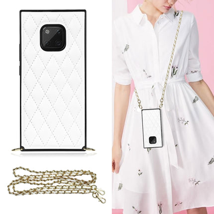 Elegant Rhombic Pattern Microfiber Leather +TPU Shockproof Case with Crossbody Strap Chain, For Huawei Mate 40 Pro, For Huawei Mate 20, For Huawei Mate 20 Lite, For Huawei Mate 20 Pro