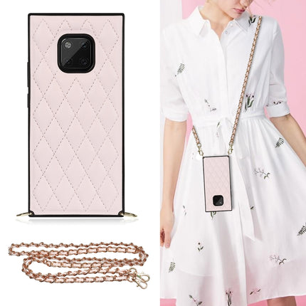 Elegant Rhombic Pattern Microfiber Leather +TPU Shockproof Case with Crossbody Strap Chain, For Huawei Mate 40 Pro, For Huawei Mate 20, For Huawei Mate 20 Lite, For Huawei Mate 20 Pro