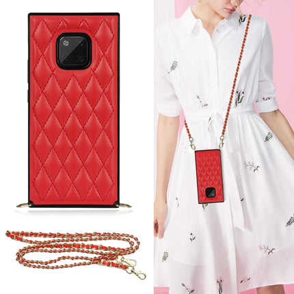 Elegant Rhombic Pattern Microfiber Leather +TPU Shockproof Case with Crossbody Strap Chain, For Huawei Mate 40 Pro, For Huawei Mate 20, For Huawei Mate 20 Lite, For Huawei Mate 20 Pro
