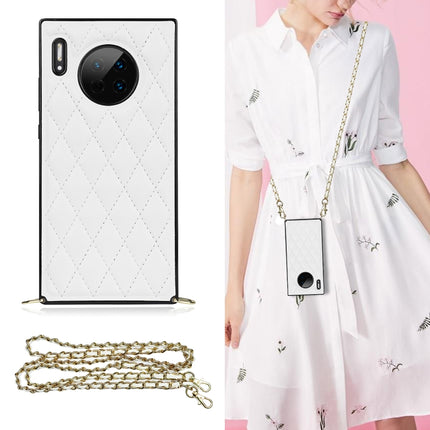 Elegant Rhombic Pattern Microfiber Leather +TPU Shockproof Case with Crossbody Strap Chain, For Huawei Mate 30, For Huawei P30 Pro, For Huawei P30 Lite, For Huawei P40