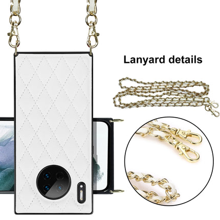 Elegant Rhombic Pattern Microfiber Leather +TPU Shockproof Case with Crossbody Strap Chain, For Huawei Mate 30, For Huawei P30 Pro, For Huawei P30 Lite, For Huawei P40