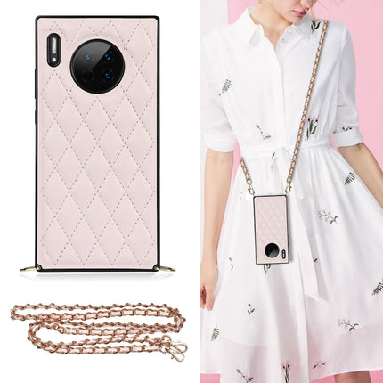 Elegant Rhombic Pattern Microfiber Leather +TPU Shockproof Case with Crossbody Strap Chain, For Huawei Mate 30, For Huawei P30 Pro, For Huawei P30 Lite, For Huawei P40