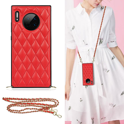 Elegant Rhombic Pattern Microfiber Leather +TPU Shockproof Case with Crossbody Strap Chain, For Huawei Mate 30, For Huawei P30 Pro, For Huawei P30 Lite, For Huawei P40