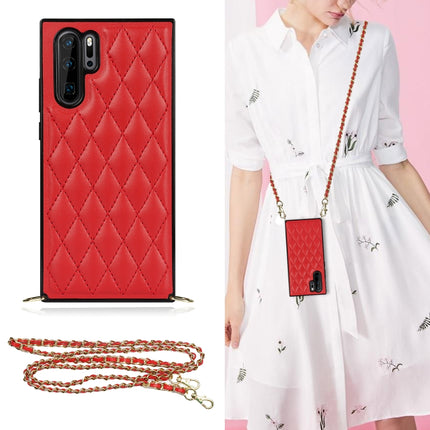 Elegant Rhombic Pattern Microfiber Leather +TPU Shockproof Case with Crossbody Strap Chain, For Huawei Mate 30, For Huawei P30 Pro, For Huawei P30 Lite, For Huawei P40