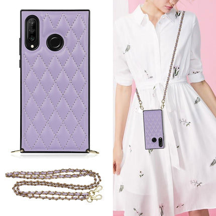 Elegant Rhombic Pattern Microfiber Leather +TPU Shockproof Case with Crossbody Strap Chain, For Huawei Mate 30, For Huawei P30 Pro, For Huawei P30 Lite, For Huawei P40
