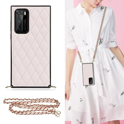Elegant Rhombic Pattern Microfiber Leather +TPU Shockproof Case with Crossbody Strap Chain, For Huawei Mate 30, For Huawei P30 Pro, For Huawei P30 Lite, For Huawei P40