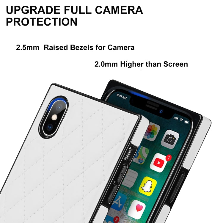 Elegant Rhombic Pattern Microfiber Leather +TPU Shockproof Case with Crossbody Strap Chain, For iPhone XS Max, For iPhone 11, For iPhone 11 Pro, For iPhone 11 Pro Max
