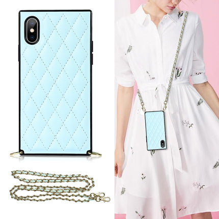 Elegant Rhombic Pattern Microfiber Leather +TPU Shockproof Case with Crossbody Strap Chain, For iPhone XS Max, For iPhone 11, For iPhone 11 Pro, For iPhone 11 Pro Max