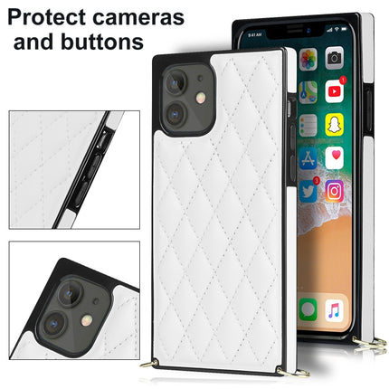 Elegant Rhombic Pattern Microfiber Leather +TPU Shockproof Case with Crossbody Strap Chain, For iPhone 12 mini, For iPhone 12 / 12 Pro, For iPhone 12 Pro Max