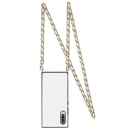 Elegant Rhombic Pattern Microfiber Leather +TPU Shockproof Case with Crossbody Strap Chain, For Samsung Galaxy A90 5G, For Samsung Galaxy Note10+, For Samsung Galaxy Note20 Ultra, For Samsung Galaxy S9+