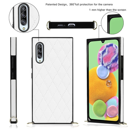 Elegant Rhombic Pattern Microfiber Leather +TPU Shockproof Case with Crossbody Strap Chain, For Samsung Galaxy A90 5G, For Samsung Galaxy Note10+, For Samsung Galaxy Note20 Ultra, For Samsung Galaxy S9+