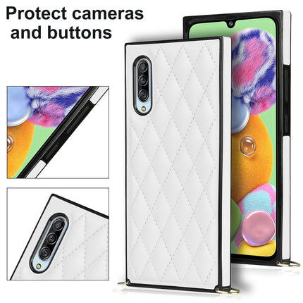Elegant Rhombic Pattern Microfiber Leather +TPU Shockproof Case with Crossbody Strap Chain, For Samsung Galaxy A90 5G, For Samsung Galaxy Note10+, For Samsung Galaxy Note20 Ultra, For Samsung Galaxy S9+