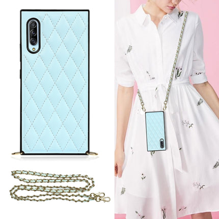 Elegant Rhombic Pattern Microfiber Leather +TPU Shockproof Case with Crossbody Strap Chain, For Samsung Galaxy A90 5G, For Samsung Galaxy Note10+, For Samsung Galaxy Note20 Ultra, For Samsung Galaxy S9+