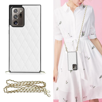 Elegant Rhombic Pattern Microfiber Leather +TPU Shockproof Case with Crossbody Strap Chain, For Samsung Galaxy A90 5G, For Samsung Galaxy Note10+, For Samsung Galaxy Note20 Ultra, For Samsung Galaxy S9+