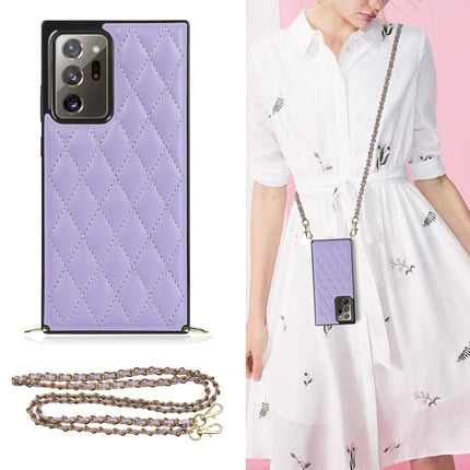 Elegant Rhombic Pattern Microfiber Leather +TPU Shockproof Case with Crossbody Strap Chain, For Samsung Galaxy A90 5G, For Samsung Galaxy Note10+, For Samsung Galaxy Note20 Ultra, For Samsung Galaxy S9+