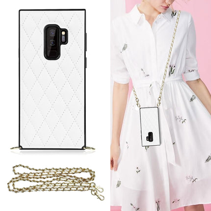Elegant Rhombic Pattern Microfiber Leather +TPU Shockproof Case with Crossbody Strap Chain, For Samsung Galaxy A90 5G, For Samsung Galaxy Note10+, For Samsung Galaxy Note20 Ultra, For Samsung Galaxy S9+